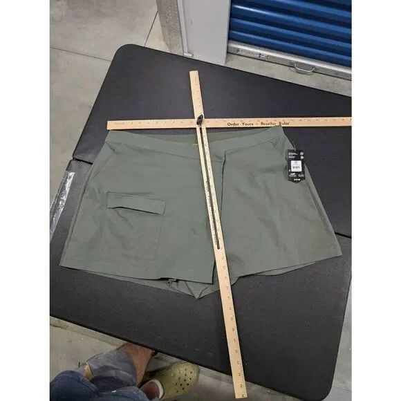 NWT Avia Cargo Skirt Hike Skort Casual Green Midnight Mini Skirt Side Slit High - Picture 8 of 8